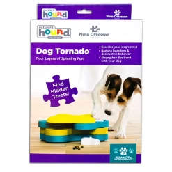 Nina Ottosson Dog Tornado Interactive Snack Puzzel - Hondenspeelgoed - 23.5x18x7 Cm Blauw Geel Level 2 -Dierbenodigdheden-Honden 1168 10034481 5