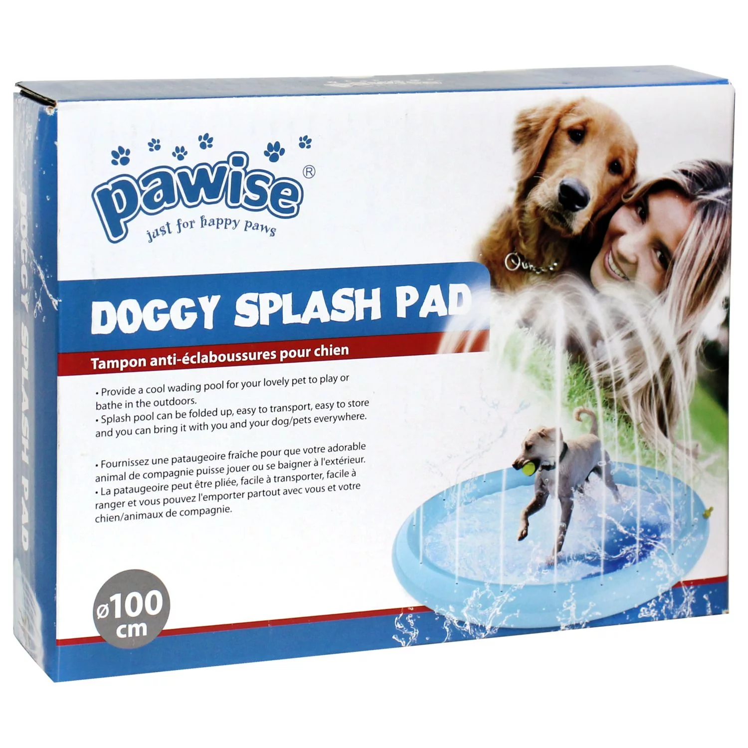 Pawise Doggy Splash - Hondenverkoeling - Ø100 Cm Blauw 2 Pawise Doggy Splash - Hondenverkoeling - Ø100 Cm Blauw - Afbeelding 2