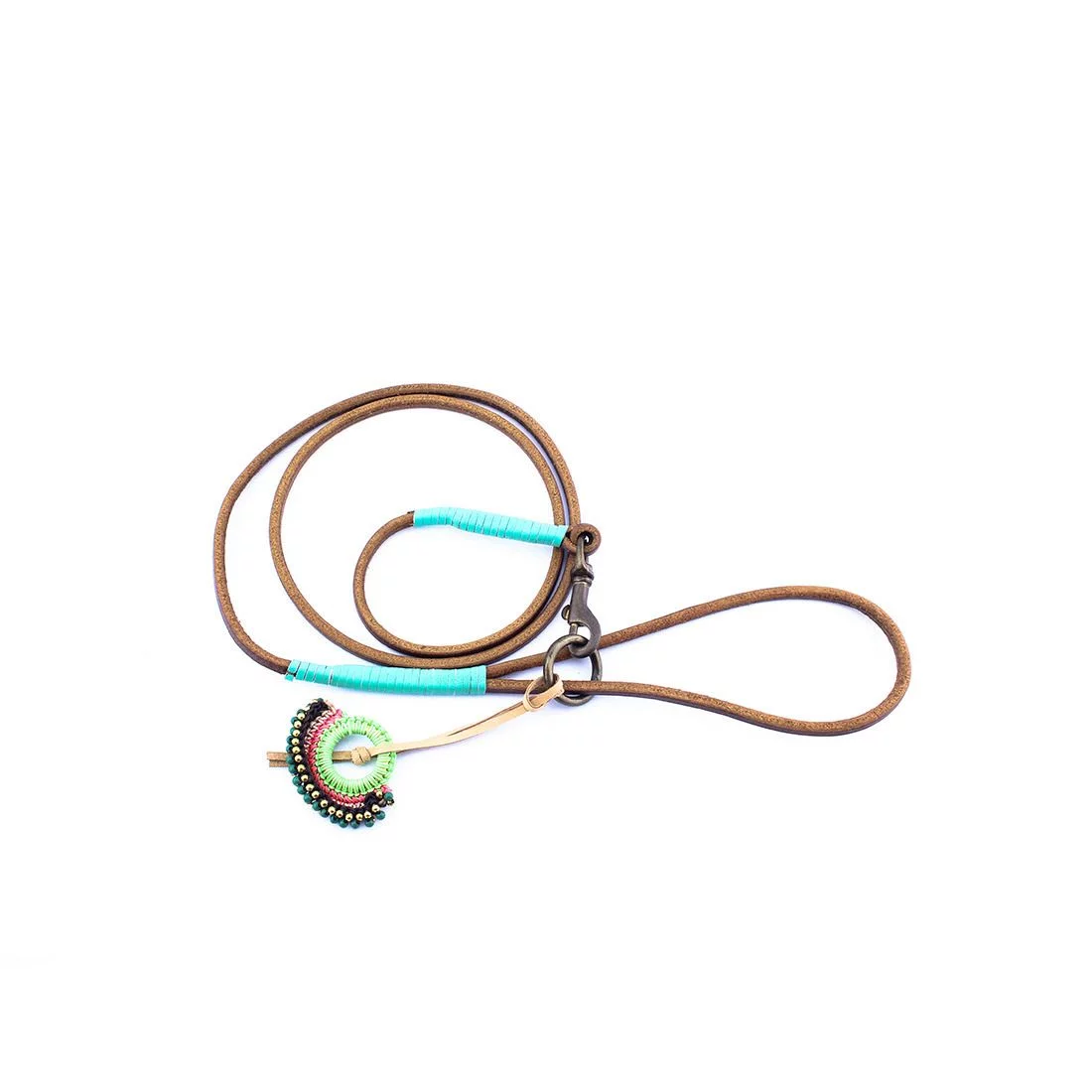 Dwam Puppy Looplijn Billy - Hondenriem - 135x0.7 Cm Bruin Turquoise Xs 5 Dwam Puppy Looplijn Billy - Hondenriem - 135x0.7 Cm Bruin Turquoise Xs - Afbeelding 5