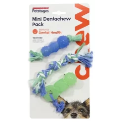 Petstages Mini Dentachew Pack - Hondenspeelgoed - 11X3.5X3 Cm Blauw