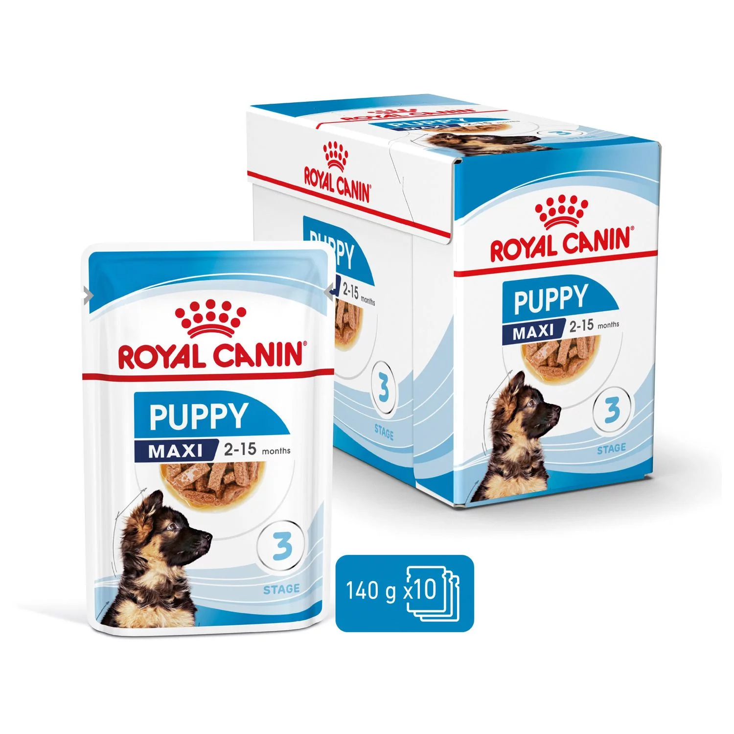 Royal Canin Maxi Natvoer - Puppy-Hondenvoer - 10x140 G 2 Royal Canin Maxi Natvoer - Puppy-Hondenvoer - 10x140 G - Afbeelding 2