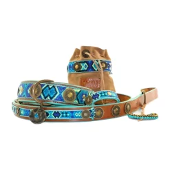 Dwam Halsband Boho Juan Blauw&Turquoise - Hondenhalsband -Dierbenodigdheden-Honden 1731 M 340666 4