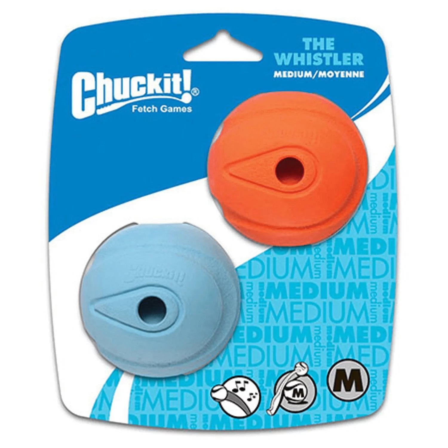 Chuckit! Chuckit Whistler Balls - Hondenspeelgoed - Ø6 Cm Blauw Oranje M 1 Chuckit! Chuckit Whistler Balls - Hondenspeelgoed - Ø6 Cm Blauw Oranje M