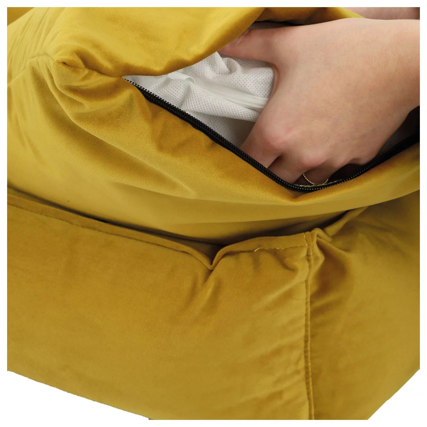 Wooff Mand Cocoon Velours - Hondenmand - 60x40x18 Cm Oker Small 7 Wooff Mand Cocoon Velours - Hondenmand - 60x40x18 Cm Oker Small - Afbeelding 7