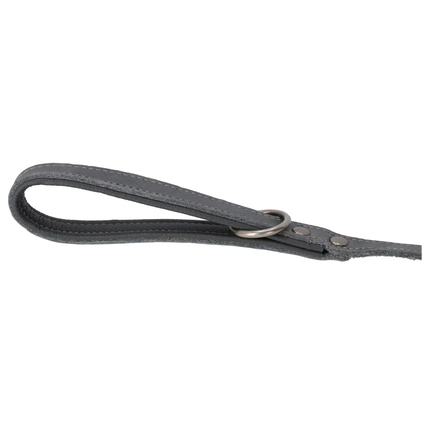 Adori Looplijn Vetleder Gevoerd Handvat - Hondenriem - 130x1.8 Cm Grijs Antraciet M/L 2 Adori Looplijn Vetleder Gevoerd Handvat - Hondenriem - 130x1.8 Cm Grijs Antraciet M/L - Afbeelding 2