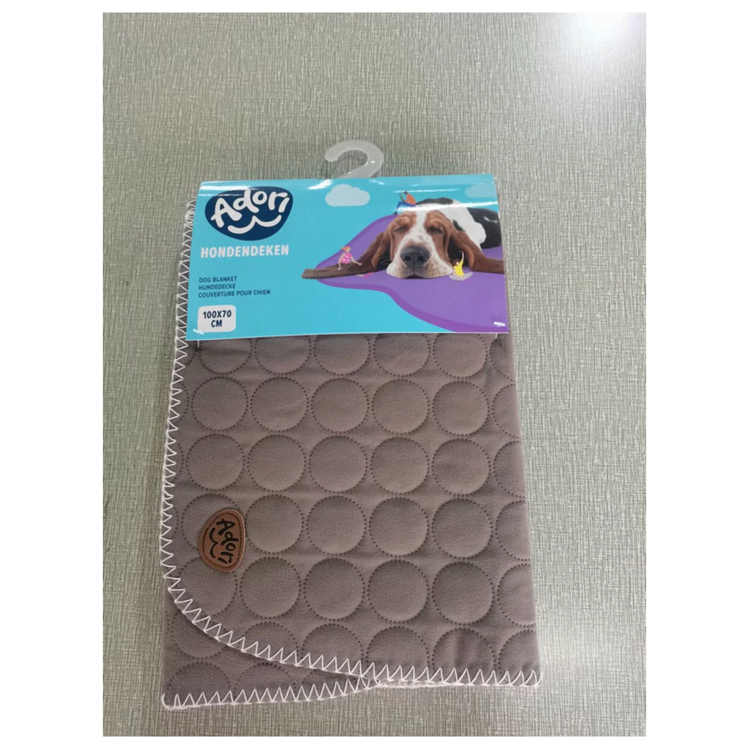 Adori Deken Toulouse - Hondendeken - 100x70 Cm Taupe 2 Adori Deken Toulouse - Hondendeken - 100x70 Cm Taupe - Afbeelding 2