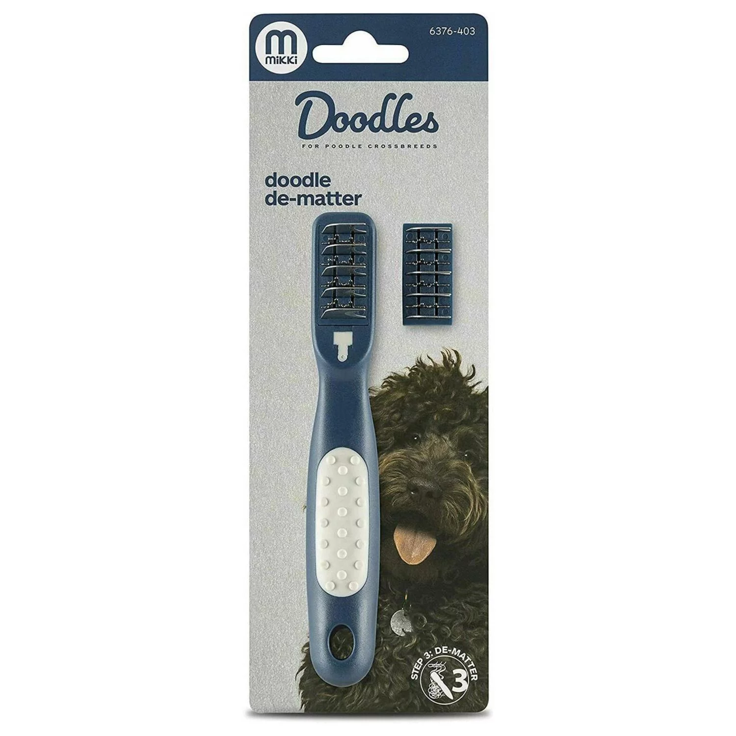 Mikki Doodle De-Matter - Hondenvachtborstel - Blauw Grijs 1 Mikki Doodle De-Matter - Hondenvachtborstel - Blauw Grijs