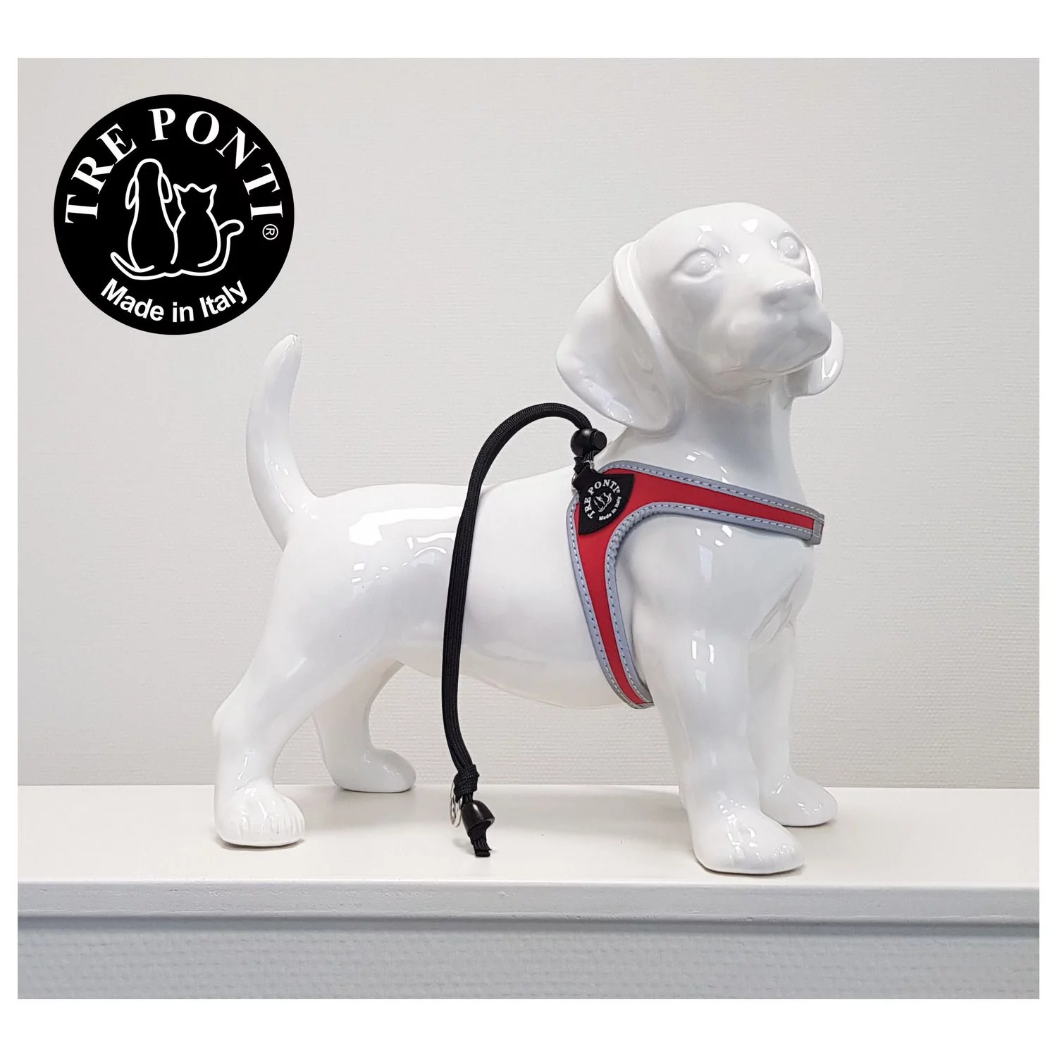 Tre Ponti Liberta Tuig Rood&Reflectie - Hondenharnas 4 Tre Ponti Liberta Tuig Rood&Reflectie - Hondenharnas - Afbeelding 4