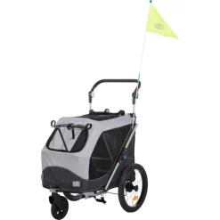 Trixie Fietskar Opvouwbaar - Hondenfietskar - 58x93x74/114 Cm Grijs Zwart Tot 15 Kg Small -Dierbenodigdheden-Honden 2290 30019180 3