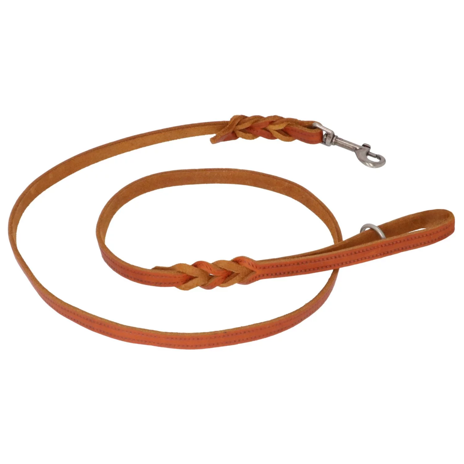 Adori Looplijn Vetleer Met Vlecht Cognac - Hondenriem 2 Adori Looplijn Vetleer Met Vlecht Cognac - Hondenriem - Afbeelding 2