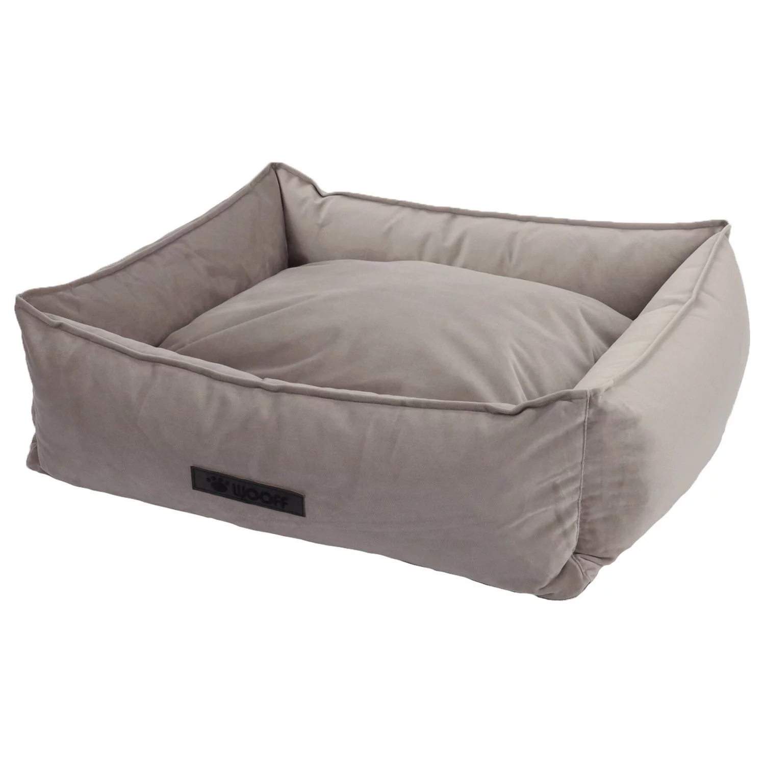 Wooff Mand Cocoon Velours Grijs - Hondenmand 1 Wooff Mand Cocoon Velours Grijs - Hondenmand