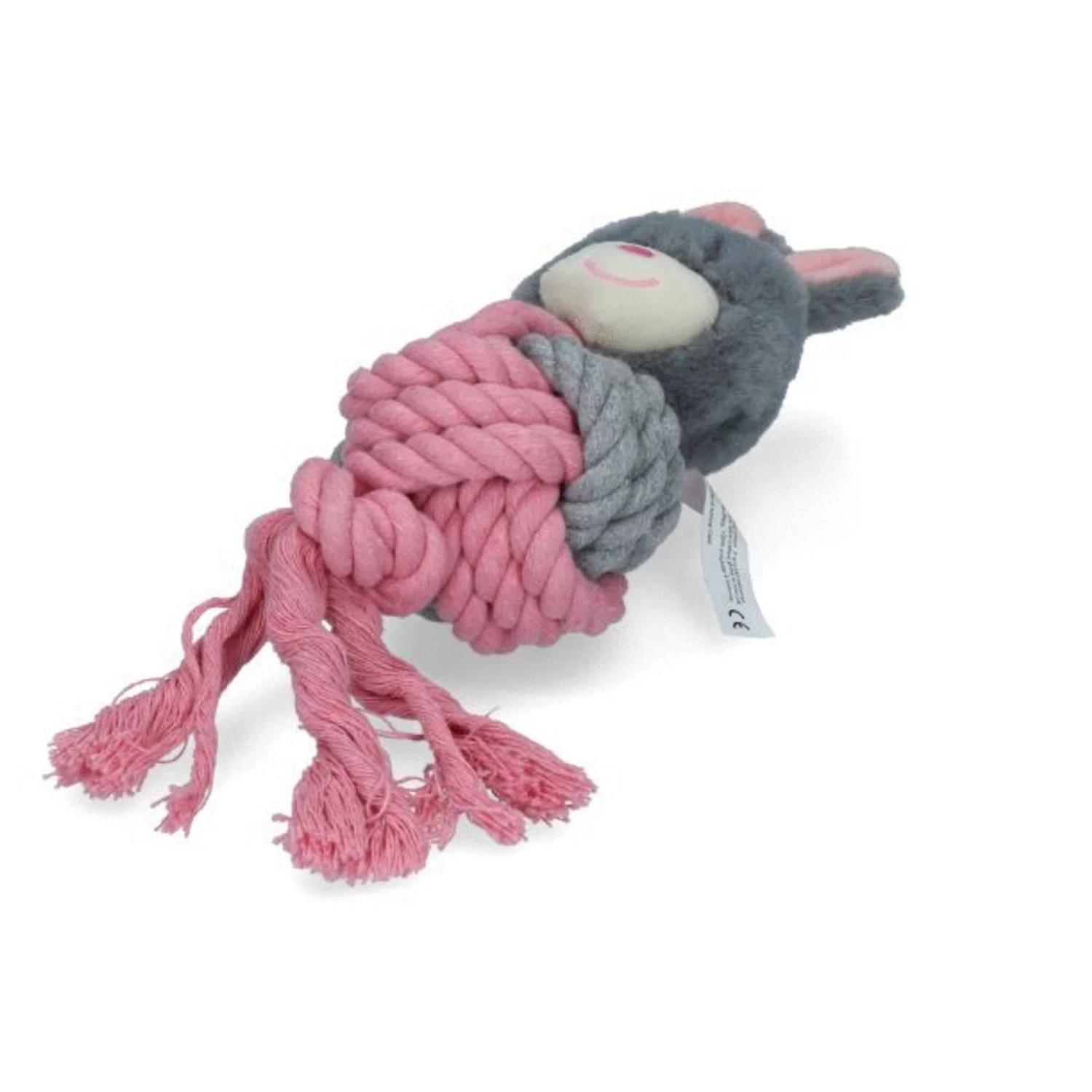 Bunny Puppy Ropey Ball - Hondenspeelgoed - 38x13x9 Cm Grijs Roze 3 Bunny Puppy Ropey Ball - Hondenspeelgoed - 38x13x9 Cm Grijs Roze - Afbeelding 3