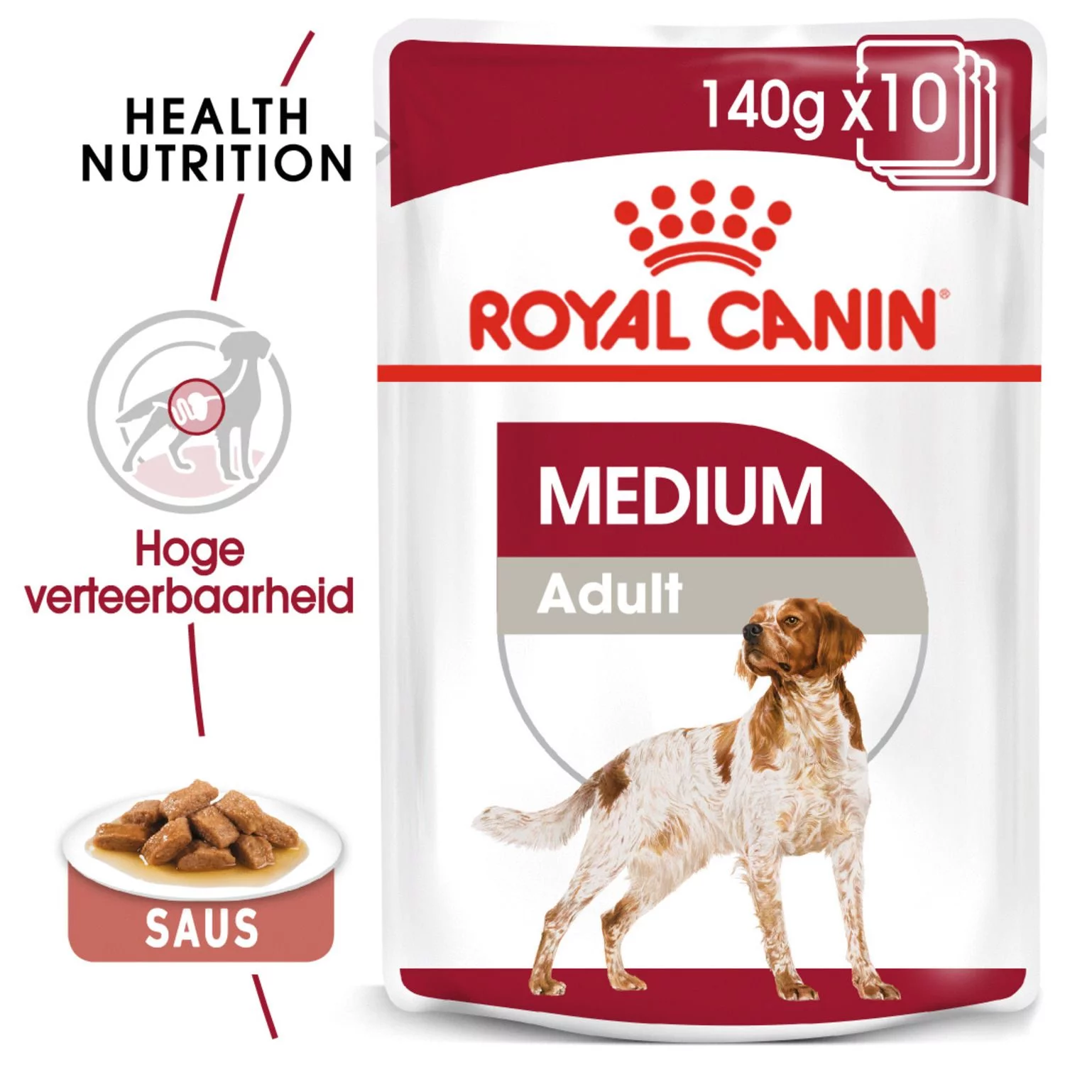 Royal Canin Medium Adult Natvoer - Hondenvoer - 10x140 G 7 Royal Canin Medium Adult Natvoer - Hondenvoer - 10x140 G - Afbeelding 7