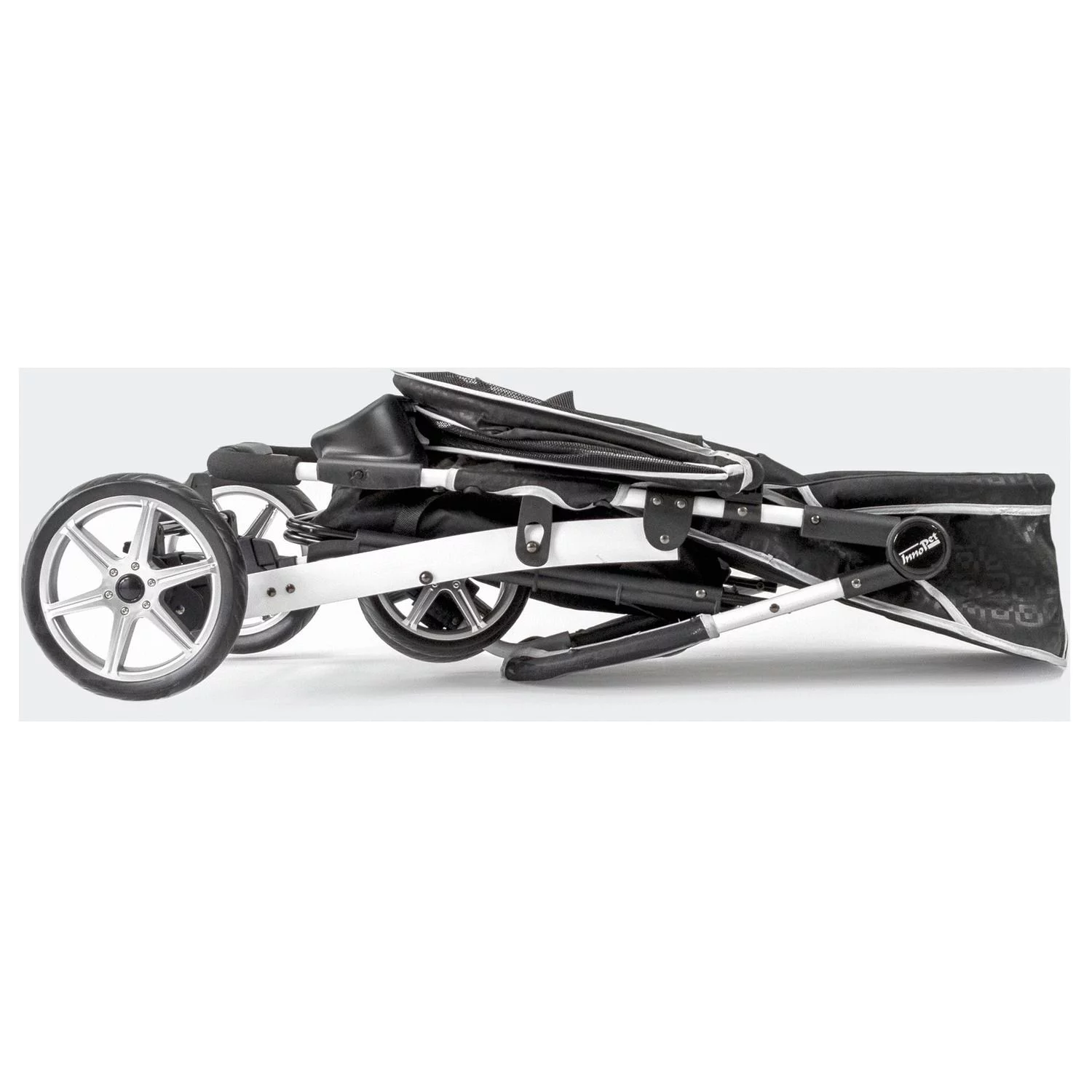 Innopet Hondenbuggy Monaco Geomatric + Regenhoes - Hondentrolley - 87x58x38 Cm Zwart 5 Innopet Hondenbuggy Monaco Geomatric + Regenhoes - Hondentrolley - 87x58x38 Cm Zwart - Afbeelding 5