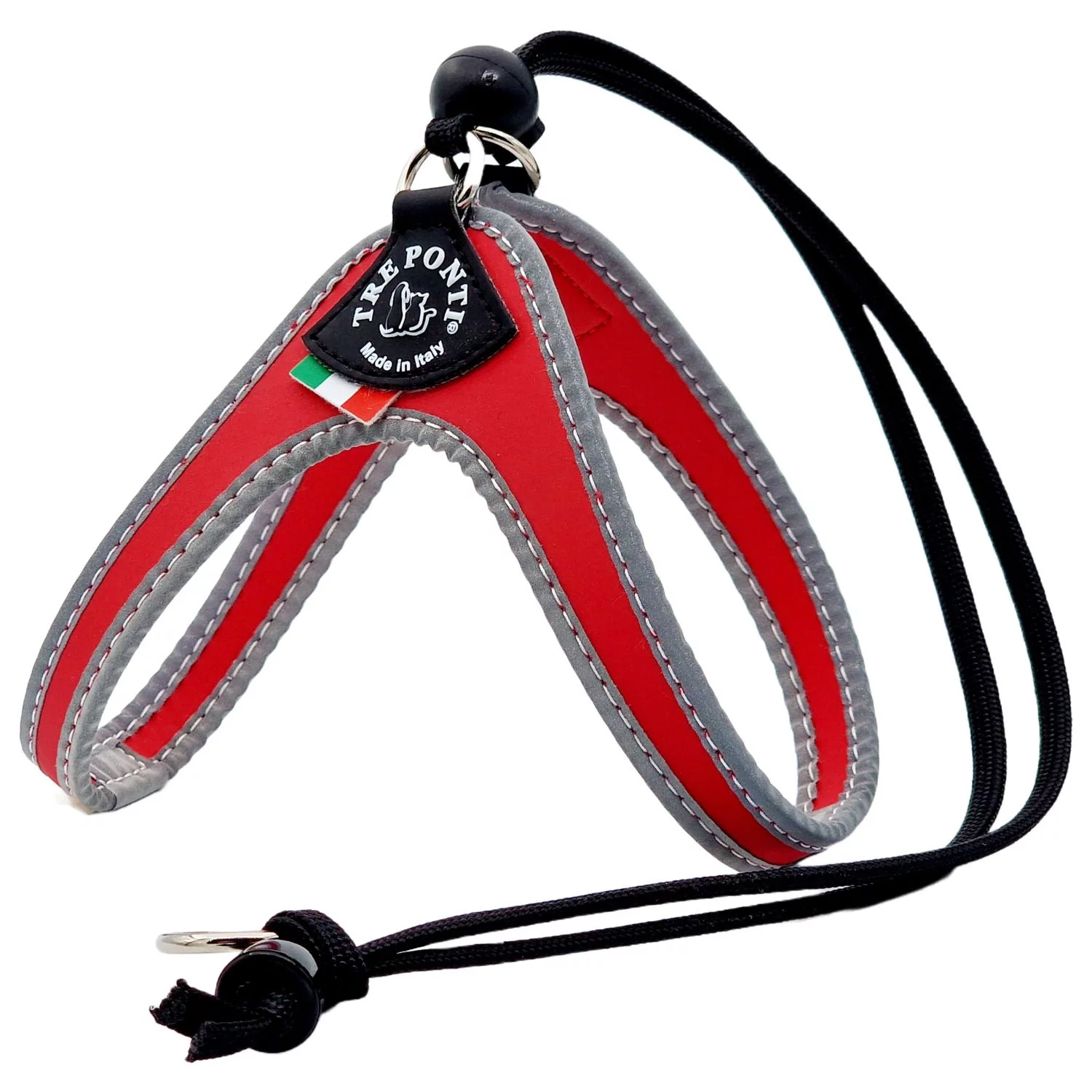 Tre Ponti Liberta Tuig Rood&Reflectie - Hondenharnas 1 Tre Ponti Liberta Tuig Rood&Reflectie - Hondenharnas