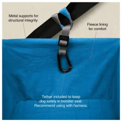 Kurgo Heather Booster Seat - Hondenautoaccessoire - Antraciet Blauw Tot 13.6 Kg -Dierbenodigdheden-Honden 2783 30021320 5