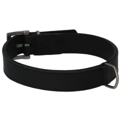 Adori Halsband Vetleder Gevoerd Zwart&Zwart - Hondenhalsband