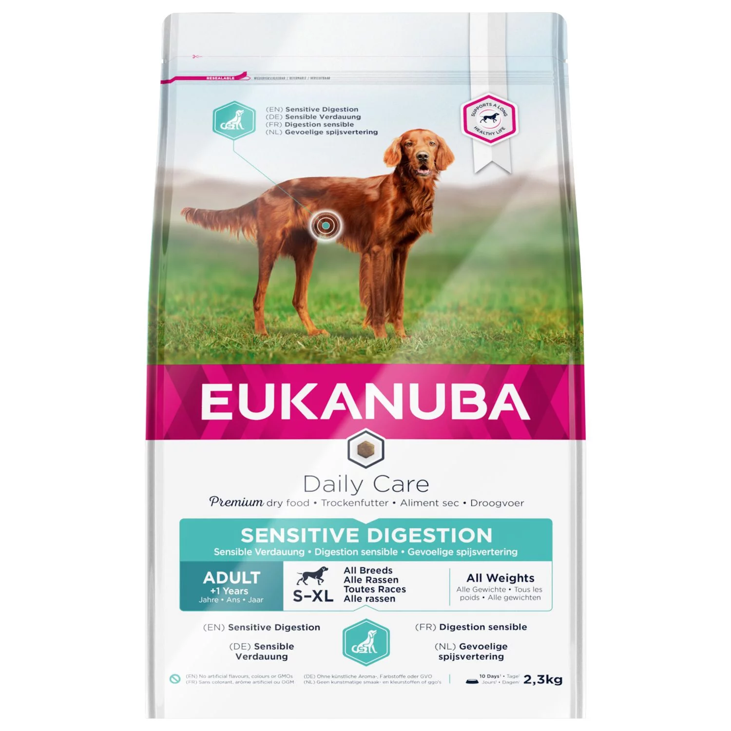 Eukanuba Daily Care Adult Sensitive Digestion - Hondenvoer 1 Eukanuba Daily Care Adult Sensitive Digestion - Hondenvoer