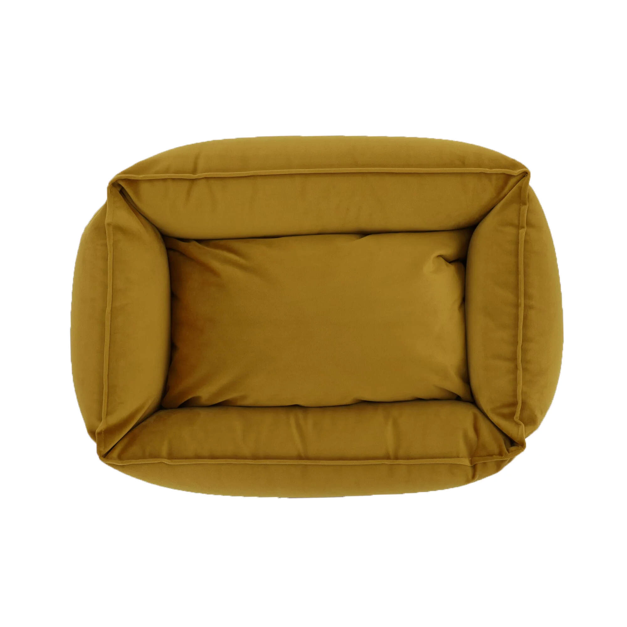 Wooff Mand Cocoon Velours - Hondenmand - 60x40x18 Cm Oker Small 2 Wooff Mand Cocoon Velours - Hondenmand - 60x40x18 Cm Oker Small - Afbeelding 2