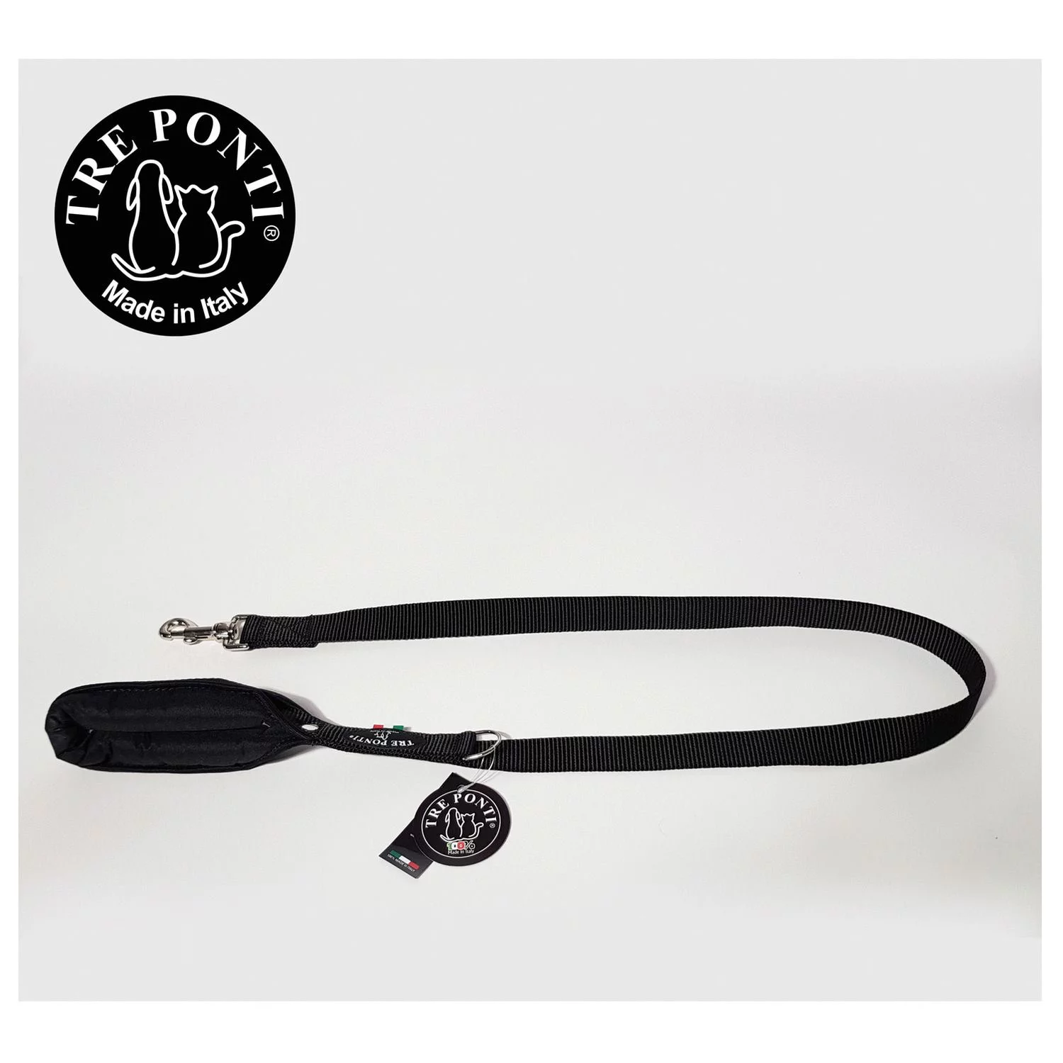 Tre Ponti Looplijn Primo Single Handled - Hondenriem - 110 Cm Zwart 2 Tre Ponti Looplijn Primo Single Handled - Hondenriem - 110 Cm Zwart - Afbeelding 2