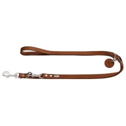 Hunter Verstelbare Looplijn Leder Cognac - Hondenriem