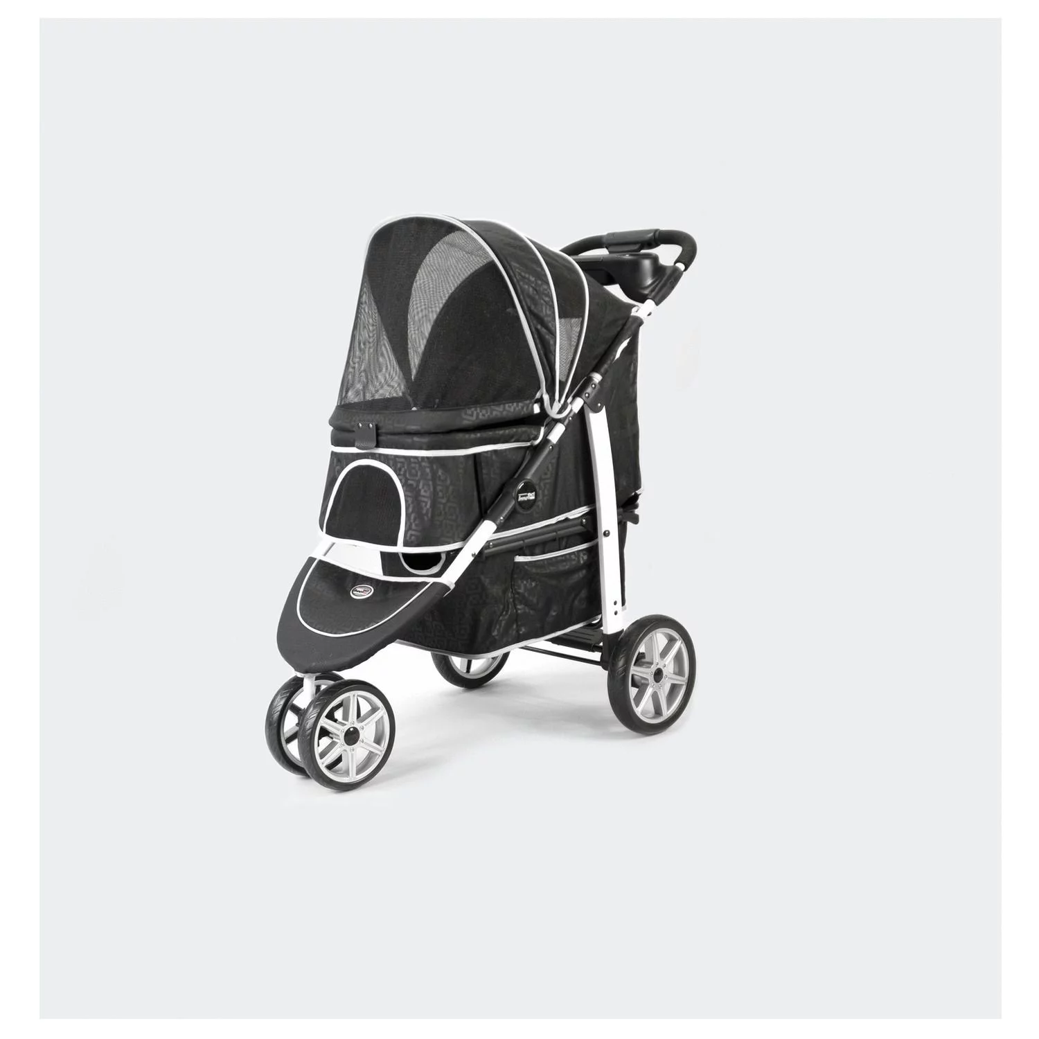 Innopet Hondenbuggy Monaco Geomatric + Regenhoes - Hondentrolley - 87x58x38 Cm Zwart 2 Innopet Hondenbuggy Monaco Geomatric + Regenhoes - Hondentrolley - 87x58x38 Cm Zwart - Afbeelding 2