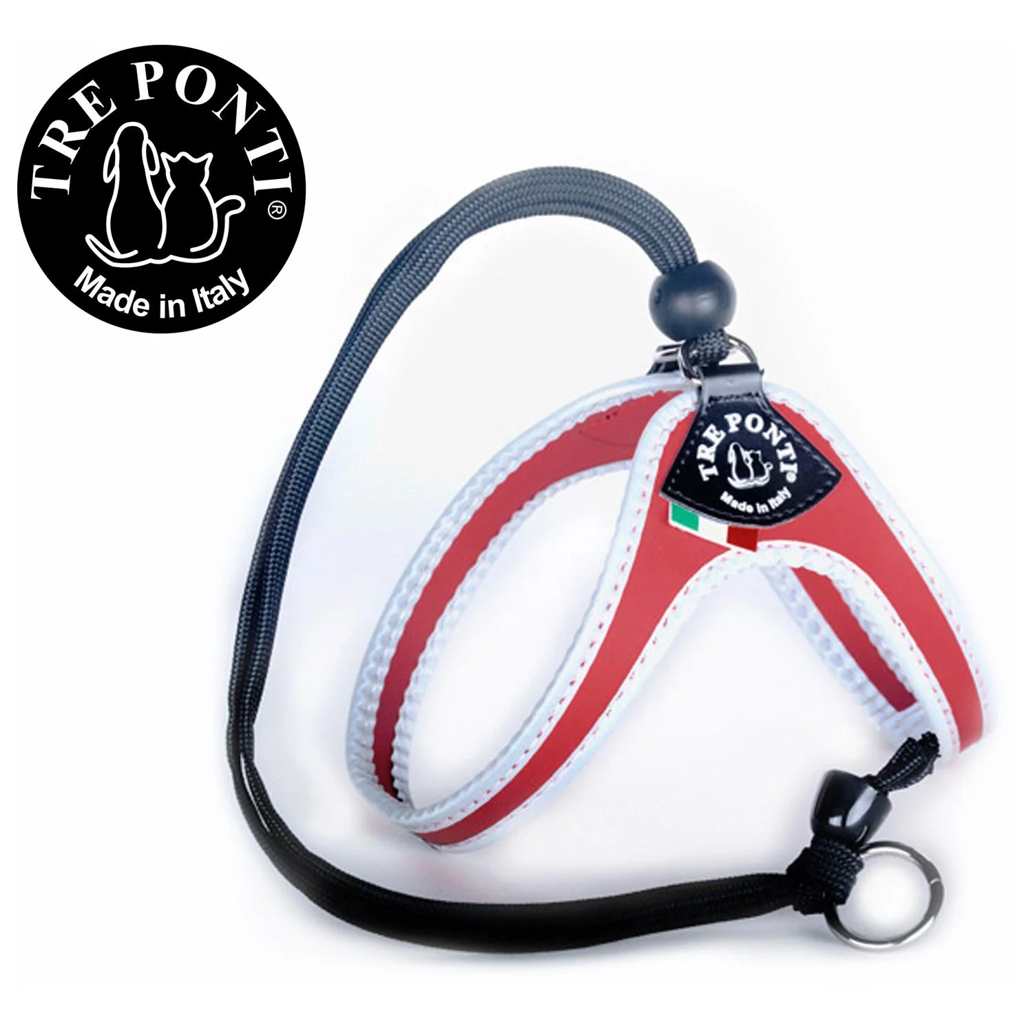 Tre Ponti Liberta Tuig Rood&Reflectie - Hondenharnas 2 Tre Ponti Liberta Tuig Rood&Reflectie - Hondenharnas - Afbeelding 2