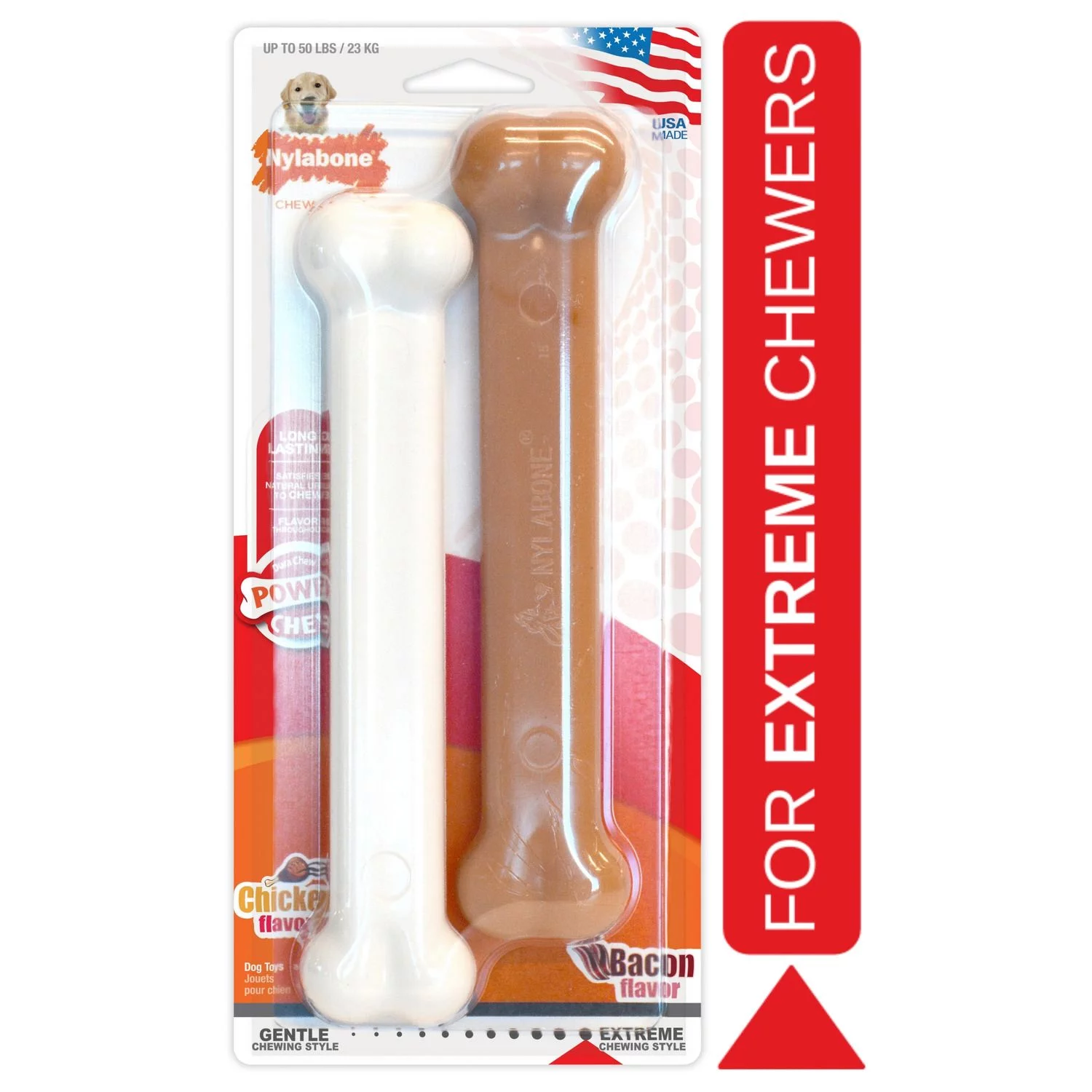 Nylabone Dura Chew Bacon And Chicken - Hondenspeelgoed - Kip Bacon Wit Roze Voor Honden Tot 23 Kg L 3 Nylabone Dura Chew Bacon And Chicken - Hondenspeelgoed - Kip Bacon Wit Roze Voor Honden Tot 23 Kg L - Afbeelding 3