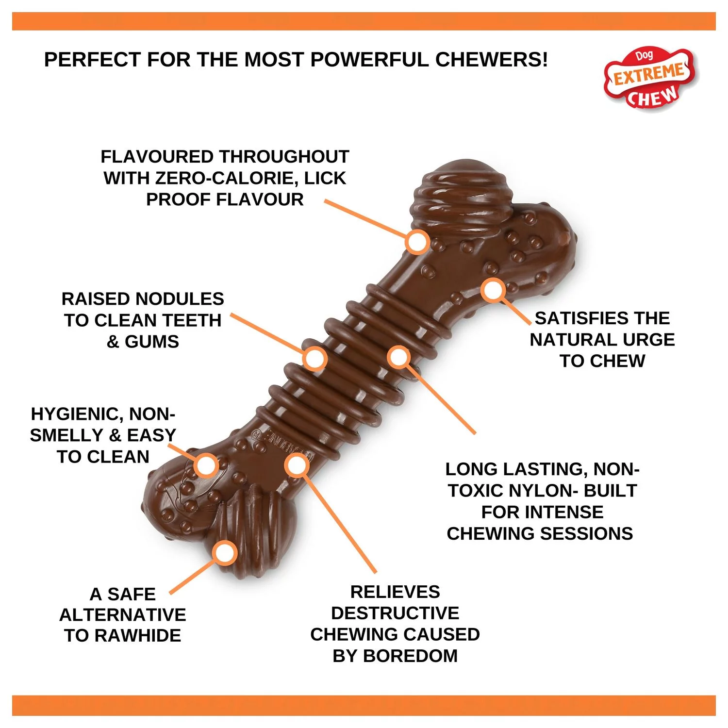 Nylabone Dura Chew Power Flavor Medley - Hondenspeelgoed - Bruin Voor Honden Tot 23kg Xl 2 Nylabone Dura Chew Power Flavor Medley - Hondenspeelgoed - Bruin Voor Honden Tot 23kg Xl - Afbeelding 2