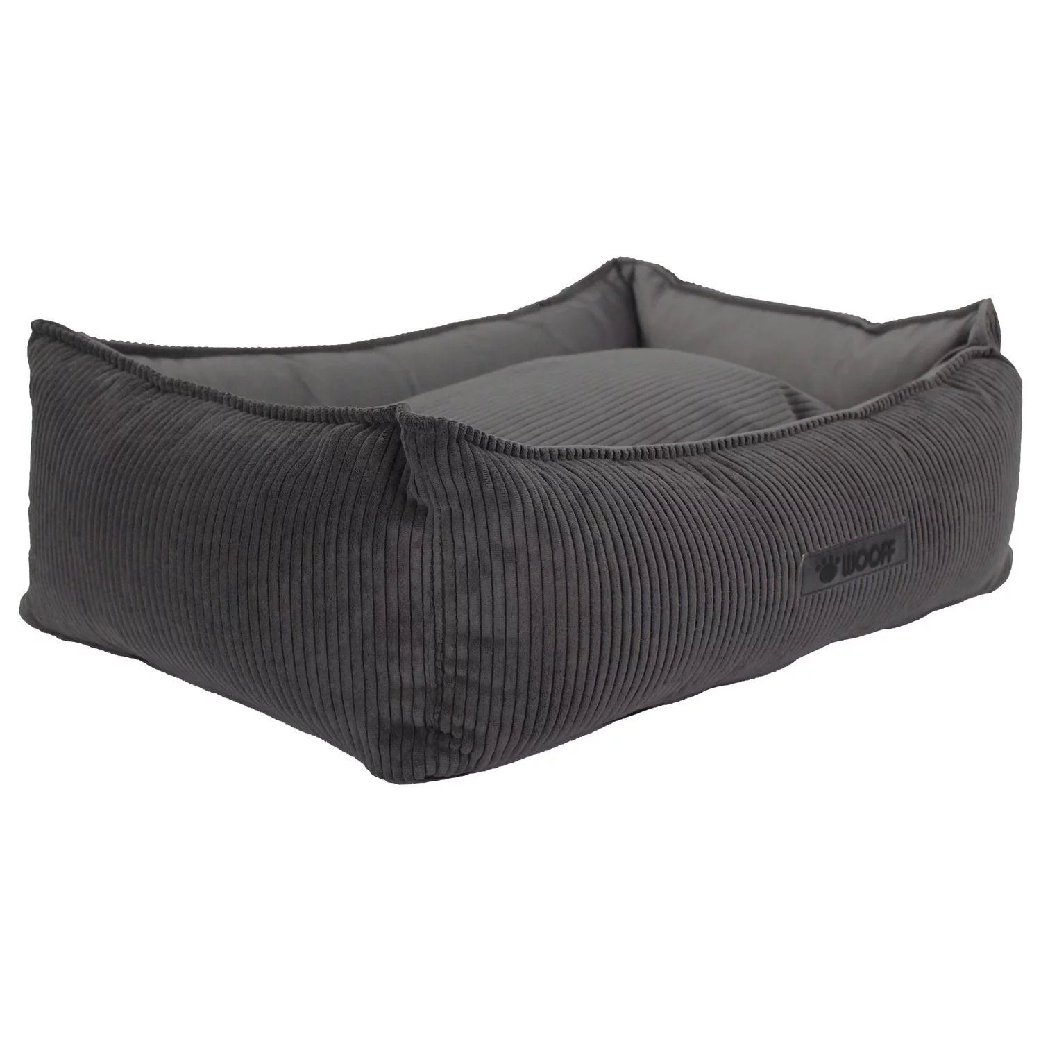 Wooff Cocoon Rib Velours Antraciet - Hondenmand 4 Wooff Cocoon Rib Velours Antraciet - Hondenmand - Afbeelding 4