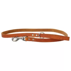 Adori Looplijn Vetleder Met Print - Hondenriem - 130x1.8 Cm Cognac M/L -Dierbenodigdheden-Honden 4069 30019713 3