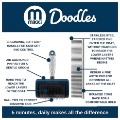 Mikki Doodle Grooming Kit - Hondenvachtborstel - Blauw Grijs -Dierbenodigdheden-Honden 4320 30018614 8