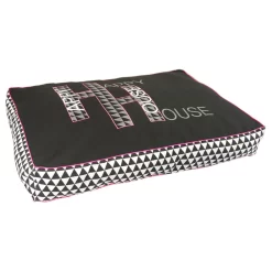 Happy-House Blokkussen Simplicity - Hondenkussen - 110x75x15 Cm Zwart Grijs Roze Medium