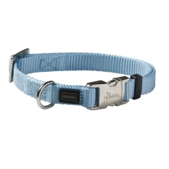 Hunter Klikhalsband Alu Nylon Soft - Hondenhalsband - 30-45x1.5 Cm Lichtblauw