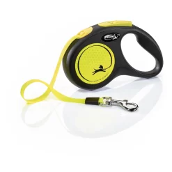 Flexi Rollijn New Classic Neon Tape - Hondenriem - 5 M Zwart Neon Tot15kg S