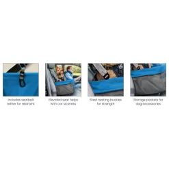 Kurgo Heather Booster Seat - Hondenautoaccessoire - Antraciet Blauw Tot 13.6 Kg -Dierbenodigdheden-Honden 5281 30021320 7