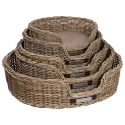 Happy-House Mand Riet Rond - Hondenmand - 84x73x25 Cm Naturel Xlarge