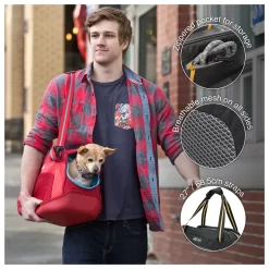 Kurgo Explorer Carrier - Hondenautoaccessoire - 46x25x25 Cm Rood Blauw S -Dierbenodigdheden-Honden 5432 30021545 5