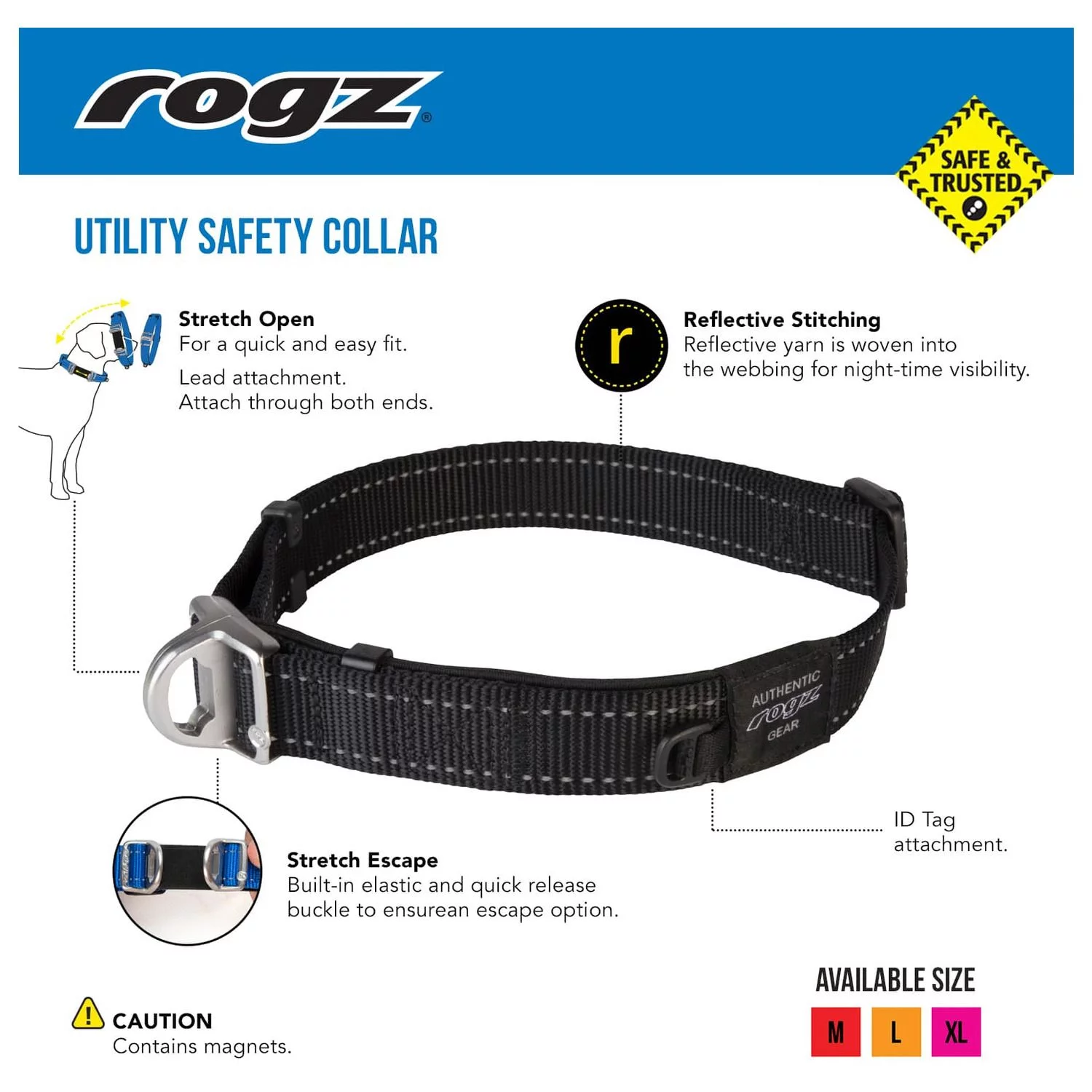 Rogz Utility Safety Halsband Rood - Hondenhalsband 2 Rogz Utility Safety Halsband Rood - Hondenhalsband - Afbeelding 2