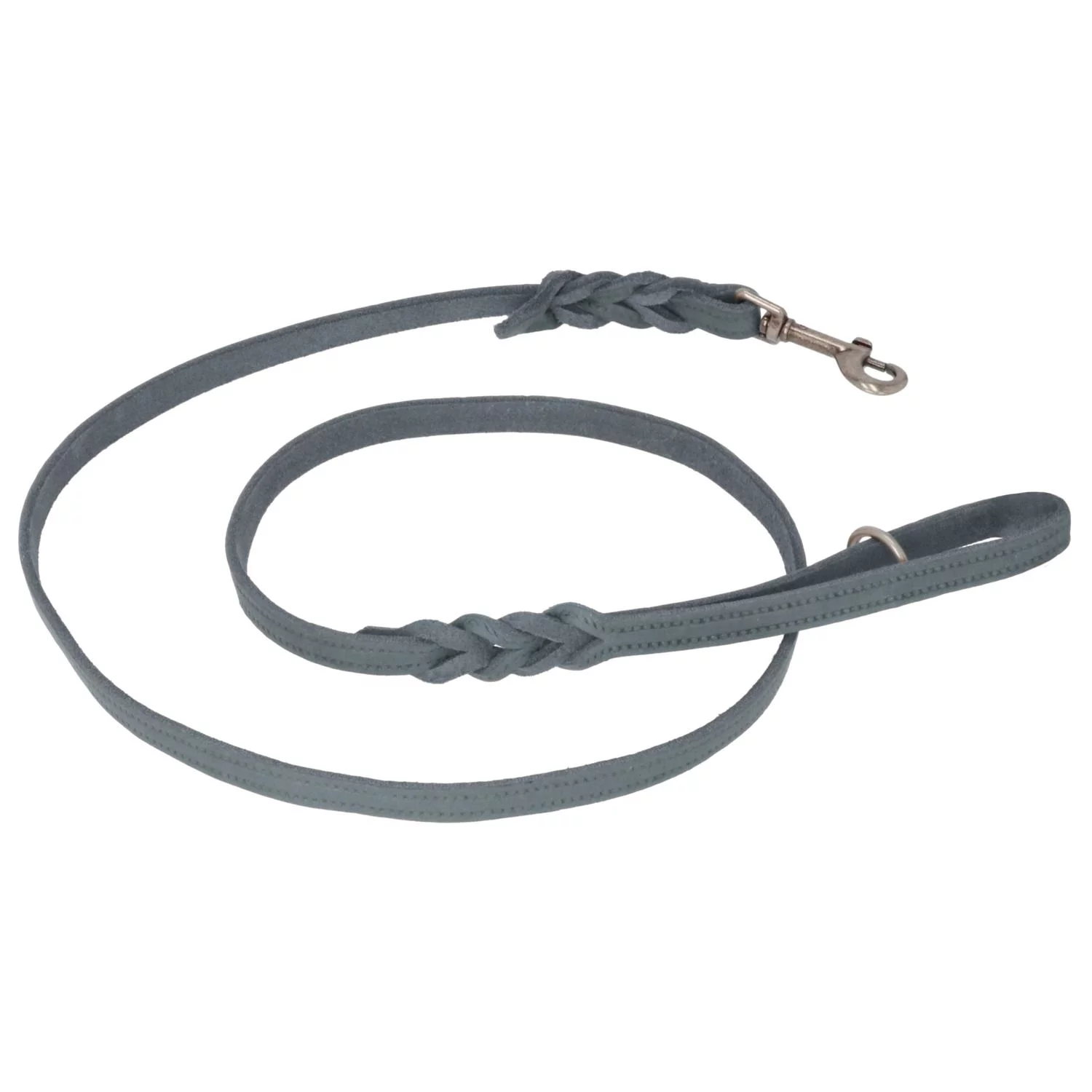 Adori Looplijn Vetleer Met Vlecht Grijs - Hondenriem 2 Adori Looplijn Vetleer Met Vlecht Grijs - Hondenriem - Afbeelding 2