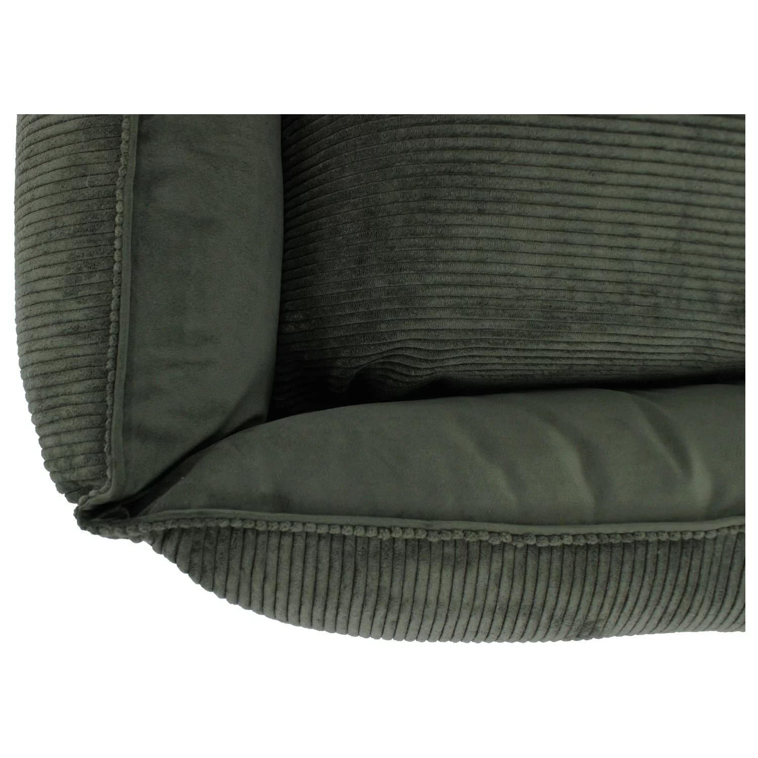 Wooff Cocoon Rib Velours Olijfgroen - Hondenmand 5 Wooff Cocoon Rib Velours Olijfgroen - Hondenmand - Afbeelding 5