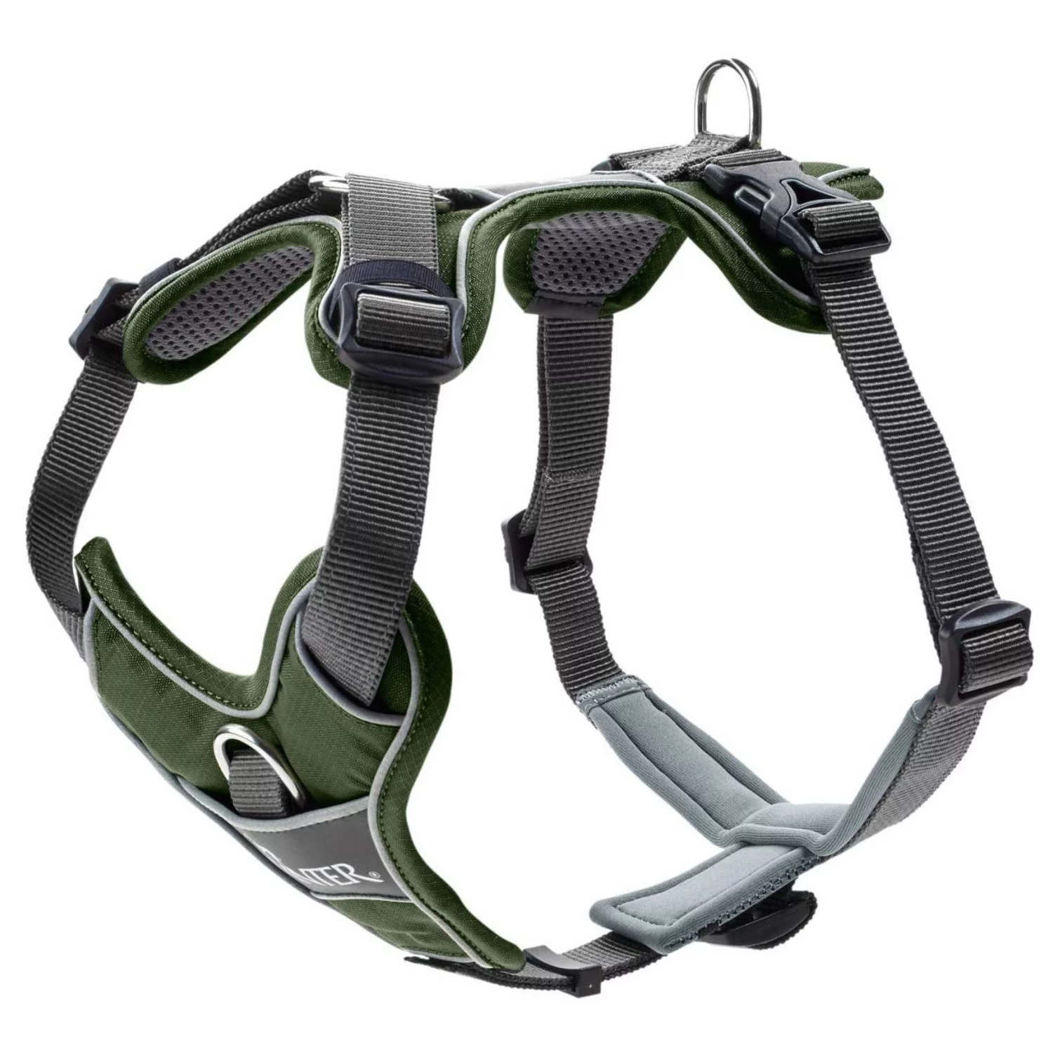 Hunter Harnas Divo Groen&Grijs - Hondentuig 1 Hunter Harnas Divo Groen&Grijs - Hondentuig