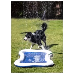 Quapas! Dog Sprinkle Mat - Watermat - 140x90 Cm Blauw Wit