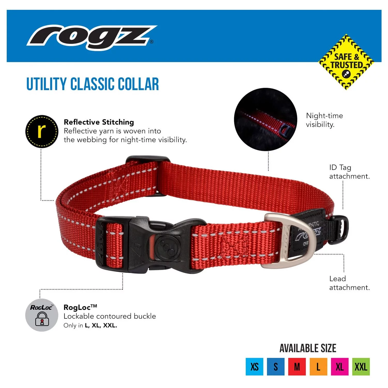 Rogz Utility Halsband Turquoise - Hondenhalsband 2 Rogz Utility Halsband Turquoise - Hondenhalsband - Afbeelding 2