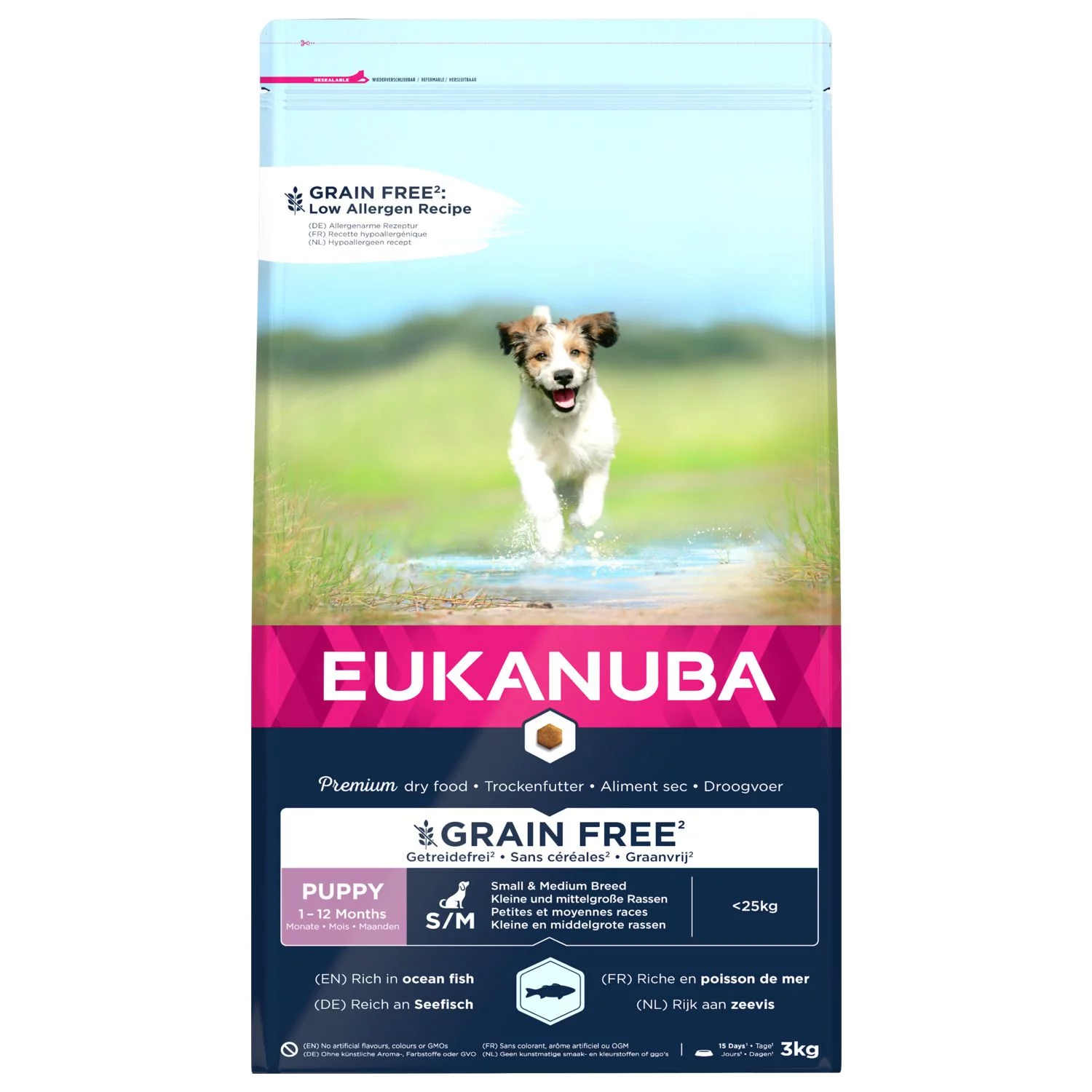 Eukanuba Pup & Junior Small Medium Grain Free Zeevis - Puppy-Hondenvoer 1 Eukanuba Pup & Junior Small Medium Grain Free Zeevis - Puppy-Hondenvoer