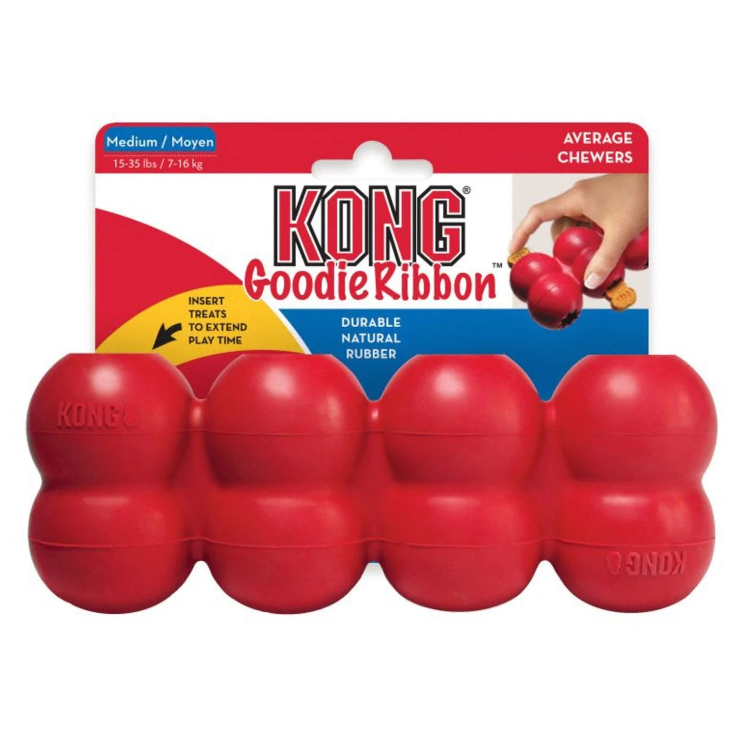 Kong Goodie Ribbon Rood - Hondenspeelgoed 1 Kong Goodie Ribbon Rood - Hondenspeelgoed