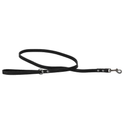 Adori Looplijn Vetleder Met Print - Hondenriem - 130x1.4 Cm Zwart S