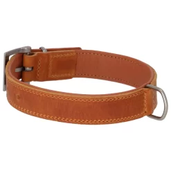 Adori Halsband Vetleder Gevoerd Cognac&Cognac - Hondenhalsband