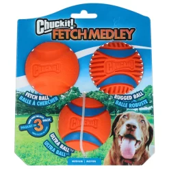 Chuckit! Chuckit Fetch Medley Gen3 - Hondenspeelgoed - Ø 6 Cm Oranje Blauw