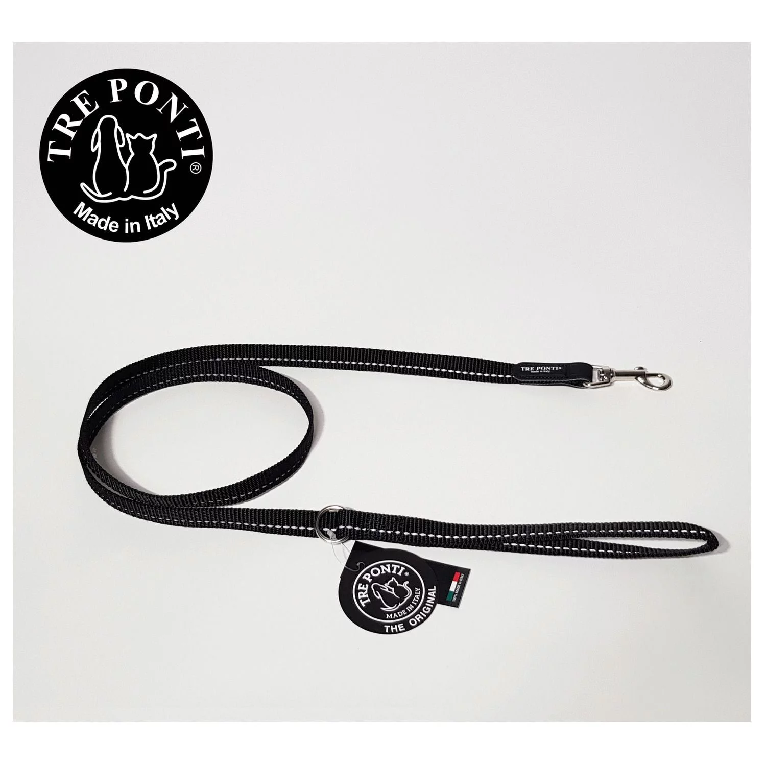 Tre Ponti Economic Lijn Reflecterend - Hondenriem - 125 Cm Zwart Reflectie 3 Tre Ponti Economic Lijn Reflecterend - Hondenriem - 125 Cm Zwart Reflectie - Afbeelding 3